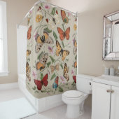 Rideaux De Douche Collection de la papillon Moth Nature Dessin (En situation)