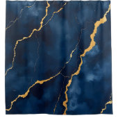 Rideaux De Douche Collection de marbre bleu marine tendance (Devant)