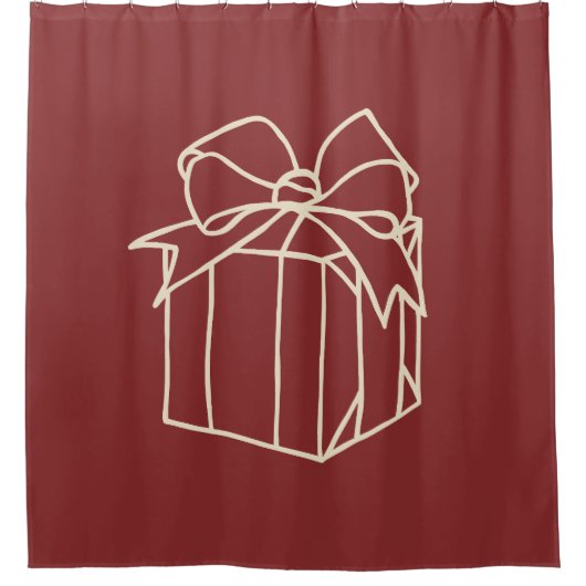 Rideaux De Douche Collection de Noël simple - Présente (Devant)