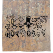Rideaux De Douche collection de pétroglyphes Masques et têtes (Devant)