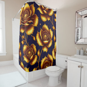 Rideaux De Douche Collection de Roses d'or Boho moderne
