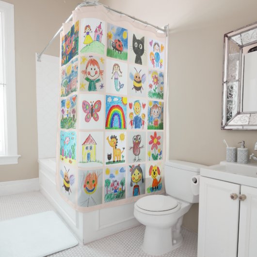 Rideaux De Douche Collection garde d'art pour enfants 25 dessins (En situation)