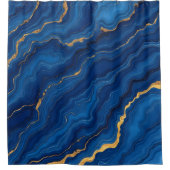 Rideaux De Douche Collection moderne de marbre Royal Blue Gold (Devant)