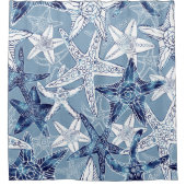 Rideaux De Douche Collection nautique d'étoiles de mer (Devant)