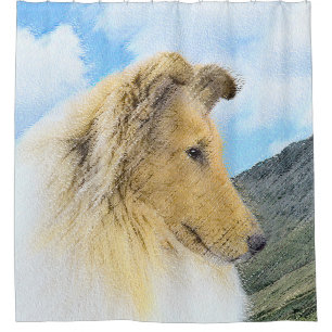 Rideaux De Douche Collie en Montagne (Rough) Peinture - Chien Art