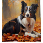 Rideaux De Douche Collie frontalier à l'automne Feuilles automne Ins (Devant)