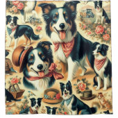 Rideaux De Douche Collie frontière mignonne sans joint (Devant)