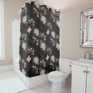 Rideaux De Douche Coloré Pastel Floral Papillons motif Batic