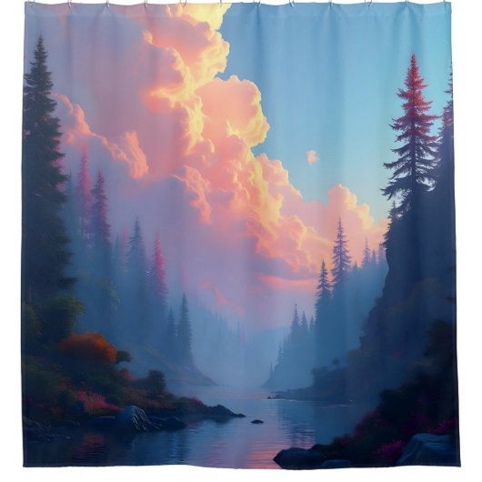 Rideaux De Douche Colorfall Grove -  (Devant)