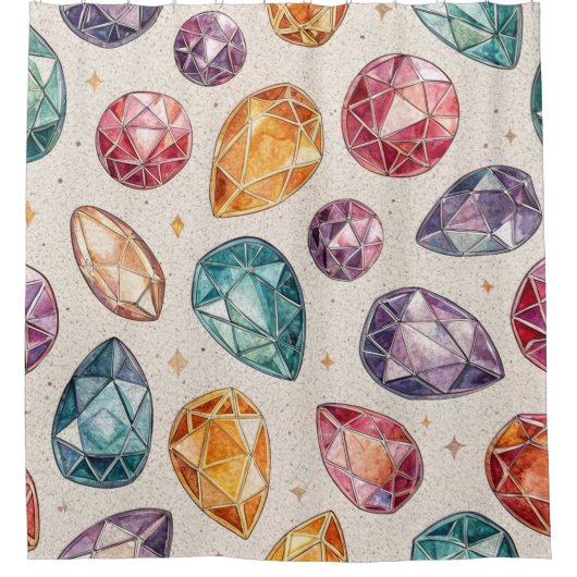 Rideaux De Douche Colorful Gemstone Pattern (1) (Devant)