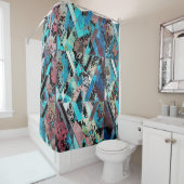Rideaux De Douche Colorful Geometric Abstract Pattern (En situation)
