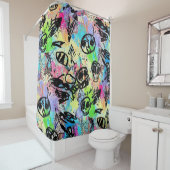 Rideaux De Douche Colorful Urban Graffiti Pattern (1) (En situation)