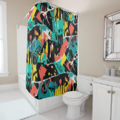 Rideaux De Douche Colorful Urban Graffiti Pattern (13) (En situation)