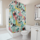 Rideaux De Douche Colorful Urban Graffiti Pattern (2) (En situation)