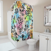 Rideaux De Douche Colorful Urban Graffiti Pattern (6) (En situation)