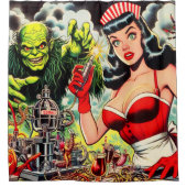 Rideaux De Douche Comics d'horreur vintage (Devant)
