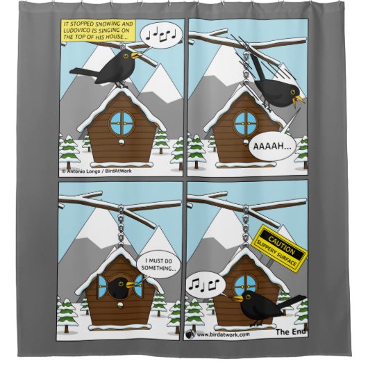 Rideaux De Douche Comique de sécurité d'abord (Devant)