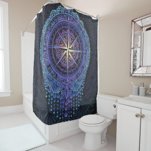 Rideaux De Douche Compas céleste Mandala (En situation)