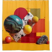 Rideaux De Douche Composition géométrique colorée abstraite (Devant)