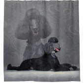 Rideaux De Douche Composition noire élégante en caniche standard (Devant)