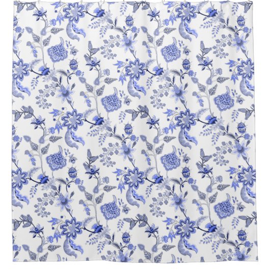 Rideaux De Douche Comté de France bleu et blanc (Devant)