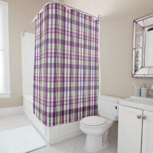 Rideaux De Douche Conception à carreaux rose vert violet élégante