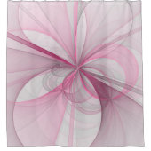 Rideaux De Douche Conception Abstraite de fractal rose pâle moderne (Devant)