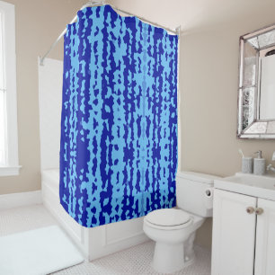 Rideaux De Douche Conception Abstraite Irrégulière Bleu Cyan
