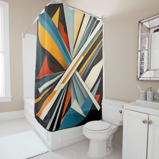 Rideaux De Douche Conception abstraite moderne (En situation)