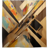 Rideaux De Douche Conception Abstraite Noir Brun Bleu (Devant)