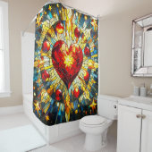 Rideaux De Douche Conception cardiaque (En situation)