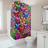 Rideaux De Douche Conception cardiaque (En situation)