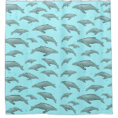Rideaux De Douche Conception de baleines bleues (Devant)