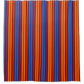Rideaux De Douche Conception de bandes verticales orange rouge bleu (Devant)