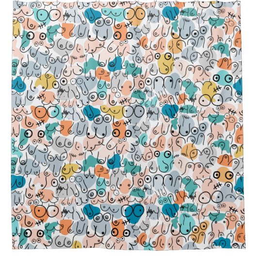 Rideaux De Douche conception de buste bleu (Devant)