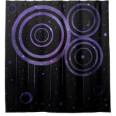 Rideaux De Douche Conception de cercles d'espace violet foncé abstra (Devant)