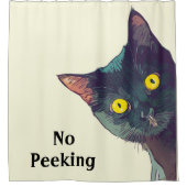Rideaux De Douche Conception de chat Cute Peeeking (Devant)