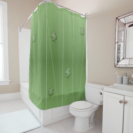 Rideaux De Douche Conception de Clover Irlandais (En situation)