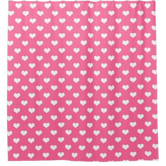 Rideaux De Douche Conception de coeurs adorables roses blancs  (Devant)