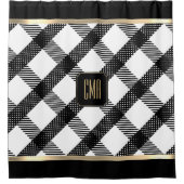 Rideaux De Douche Conception de crise en noir et blanc (Devant)