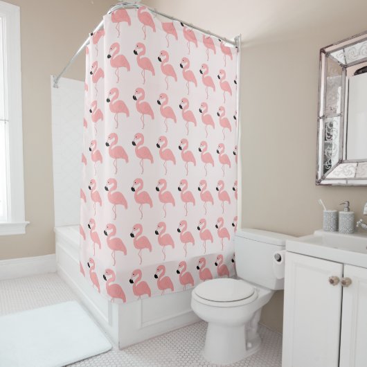 Rideaux De Douche Conception de flamants roses (En situation)