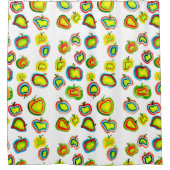 Rideaux De Douche Conception de fruit d'aquarelle pomme funky (Devant)