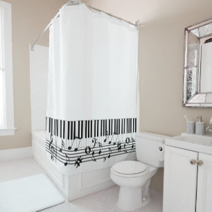 Rideaux De Douche Conception de la musique piano