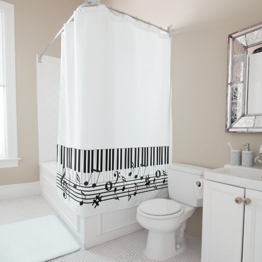 Rideaux De Douche Conception de la musique piano (En situation)