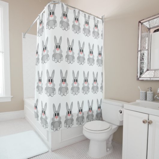 Rideaux De Douche Conception de lapin (En situation)
