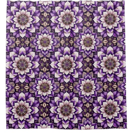 Rideaux De Douche Conception de mandala floral orné (Devant)