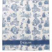 Rideaux De Douche Conception de monogramme de chien en toile françai (Devant)