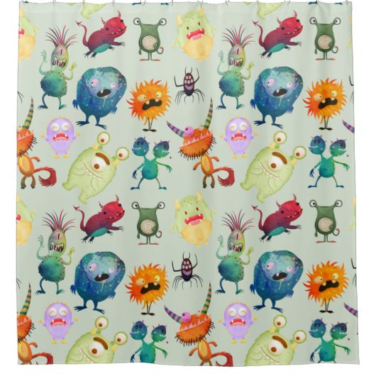 Rideaux De Douche Conception de Monstre Cute Personnalisé pour Garço (Devant)