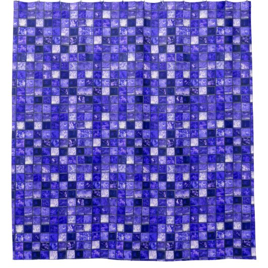 Rideaux De Douche Conception de mosaïque bleue abstraite avec textur (Devant)
