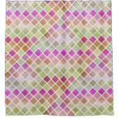 Rideaux De Douche Conception de mosaïque rose vert orange (Devant)